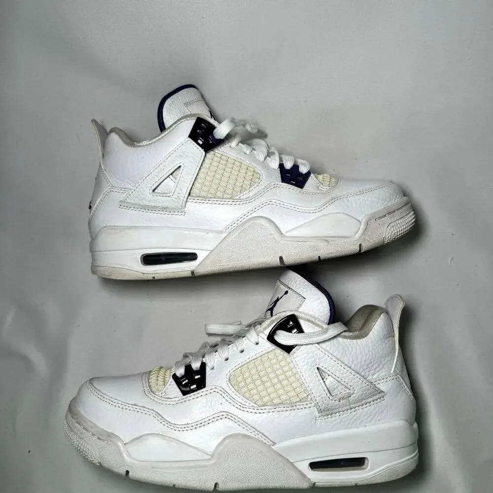 Size 6 - Nike Air Jordan 4 Retro GS Purple Metallic Men's Shoes